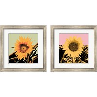 Framed 'Pop Art Sunflower 2 Piece Framed Art Print Set' border=