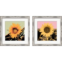 Framed 'Pop Art Sunflower 2 Piece Framed Art Print Set' border=