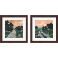Framed 'Coral Sunset 2 Piece Framed Art Print Set' border=