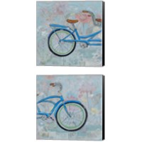 Framed 'Bicycle Collage 2 Piece Canvas Print Set' border=