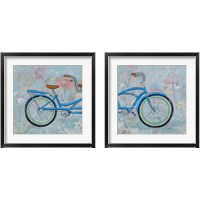 Framed 'Bicycle Collage 2 Piece Framed Art Print Set' border=