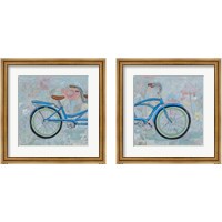 Framed 'Bicycle Collage 2 Piece Framed Art Print Set' border=