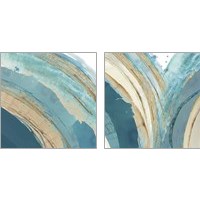 Framed 'Making Blue Waves 2 Piece Art Print Set' border=