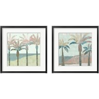 Framed 'Retro Palms 2 Piece Framed Art Print Set' border=