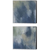 Framed 'Azure Blend  2 Piece Canvas Print Set' border=