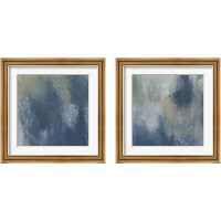 Framed 'Azure Blend  2 Piece Framed Art Print Set' border=