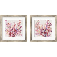 Framed 'Flowers on a Vine 2 Piece Framed Art Print Set' border=