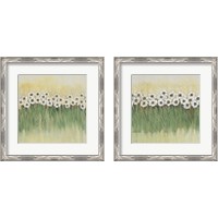 Framed 'Rows of Flowers 2 Piece Framed Art Print Set' border=