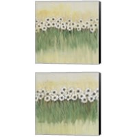 Framed 'Rows of Flowers 2 Piece Canvas Print Set' border=