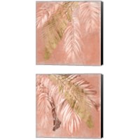 Framed 'Golden Palms 2 Piece Canvas Print Set' border=