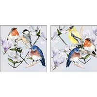 Framed 'Four Little Birds 2 Piece Art Print Set' border=