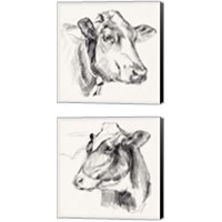 Framed Holstein Portrait Sketch 2 Piece Canvas Print Set