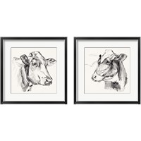 Framed 'Holstein Portrait Sketch 2 Piece Framed Art Print Set' border=