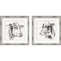 Framed Holstein Portrait Sketch 2 Piece Framed Art Print Set