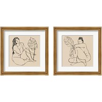 Framed 'Femme Figure 2 Piece Framed Art Print Set' border=