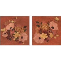 Framed Burnt Orange Bouquet 2 Piece Art Print Set