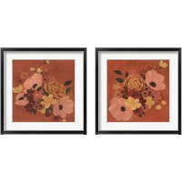 Framed 'Burnt Orange Bouquet 2 Piece Framed Art Print Set' border=