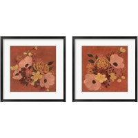 Framed 'Burnt Orange Bouquet 2 Piece Framed Art Print Set' border=
