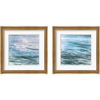 Framed 'Shimmering Waters 2 Piece Framed Art Print Set' border=