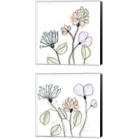 Framed 'Spindle Blossoms 2 Piece Canvas Print Set' border=