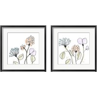 Framed 'Spindle Blossoms 2 Piece Framed Art Print Set' border=