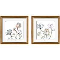Framed 'Spindle Blossoms 2 Piece Framed Art Print Set' border=