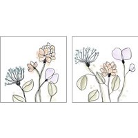 Framed 'Spindle Blossoms 2 Piece Art Print Set' border=
