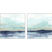 Framed 'Ocean Morning Mist 2 Piece Art Print Set' border=