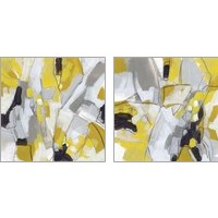 Framed 'Citron Confetti 2 Piece Art Print Set' border=