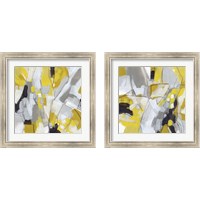 Framed 'Citron Confetti 2 Piece Framed Art Print Set' border=