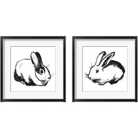 Framed 'Winter Rabbit 2 Piece Framed Art Print Set' border=