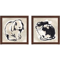 Framed 'Antique Rabbit 2 Piece Framed Art Print Set' border=