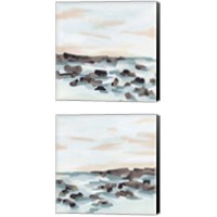 Framed 'Coastal Shoals 2 Piece Canvas Print Set' border=