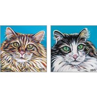 Framed High Society Cat 2 Piece Art Print Set