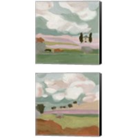Framed 'Violet Fields 2 Piece Canvas Print Set' border=