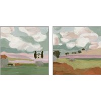 Framed 'Violet Fields 2 Piece Art Print Set' border=