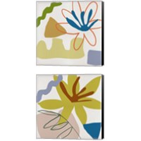 Framed 'Flower Petals 2 Piece Canvas Print Set' border=