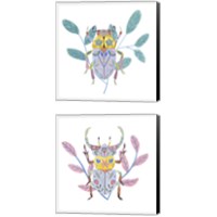 Framed 'Floral Beetles 2 Piece Canvas Print Set' border=