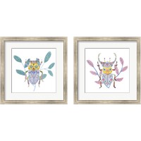 Framed 'Floral Beetles 2 Piece Framed Art Print Set' border=