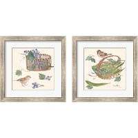 Framed 'Basket with Fruit2 Piece Framed Art Print Set' border=