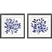 Framed 'Deep Blue Branch 2 Piece Framed Art Print Set' border=