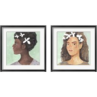 Framed 'Folk Art Portrait 2 Piece Framed Art Print Set' border=