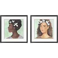 Framed 'Folk Art Portrait 2 Piece Framed Art Print Set' border=