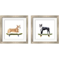 Framed 'Pups on Wheels 2 Piece Framed Art Print Set' border=