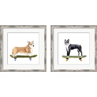 Framed 'Pups on Wheels 2 Piece Framed Art Print Set' border=