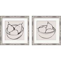 Framed 'Simple Pear 2 Piece Framed Art Print Set' border=