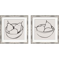 Framed 'Simple Pear 2 Piece Framed Art Print Set' border=