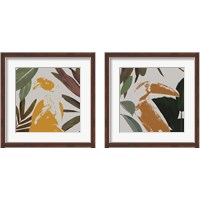 Framed 'Graphic Tropical Bird  2 Piece Framed Art Print Set' border=