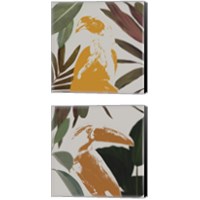 Framed 'Graphic Tropical Bird  2 Piece Canvas Print Set' border=