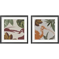 Framed 'Graphic Tropical Bird  2 Piece Framed Art Print Set' border=